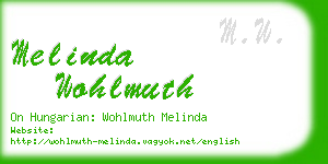 melinda wohlmuth business card